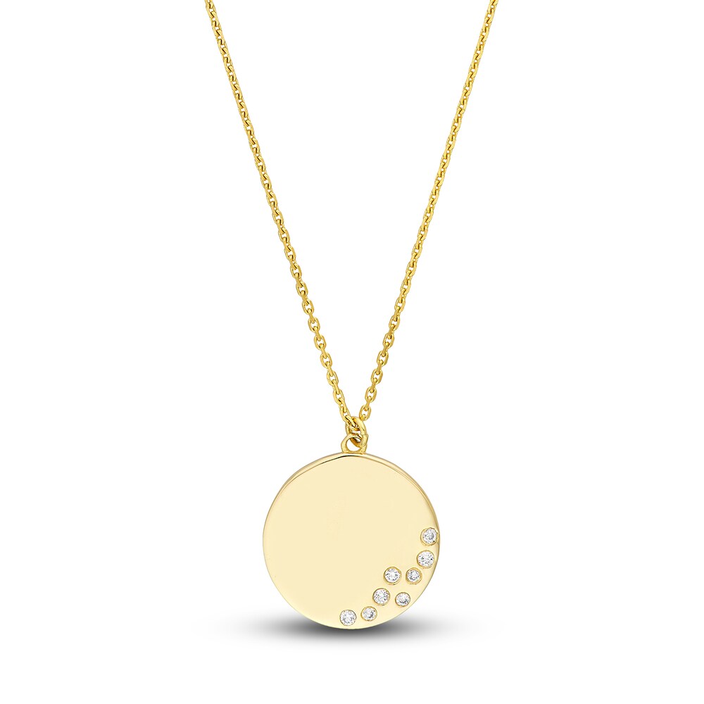 Diamond Double Row Medallion Necklace 1/20 ct tw Round 14K Yellow Gold 16" Adj. 1GYBsuyT Diamond Double Row Medallion Necklace 1/20 ct tw Round 14K Yellow Gold 16" Adj. 1GYBsuyT