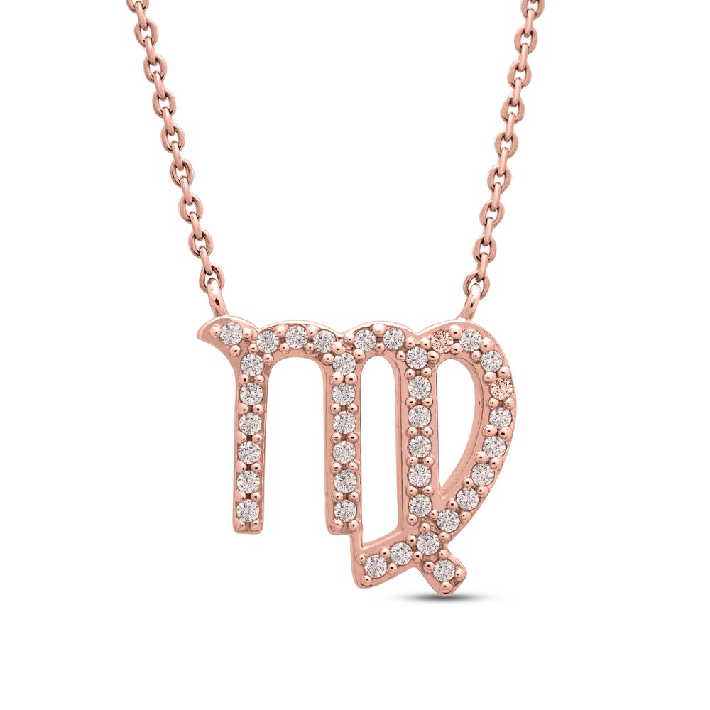 Diamond Virgo Necklace 1/10 ct tw 10K Rose Gold 1JEmKbIZ Diamond Virgo Necklace 1/10 ct tw 10K Rose Gold 1JEmKbIZ