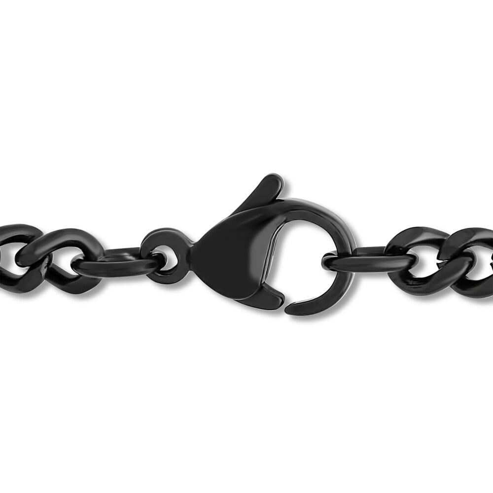 Black Diamond Cross Necklace 1/6 ct tw Round Black Stainless Steel 24\" 1KOny6VP Black Diamond Cross Necklace 1/6 ct tw Round Black Stainless Steel 24\" 1KOny6VP