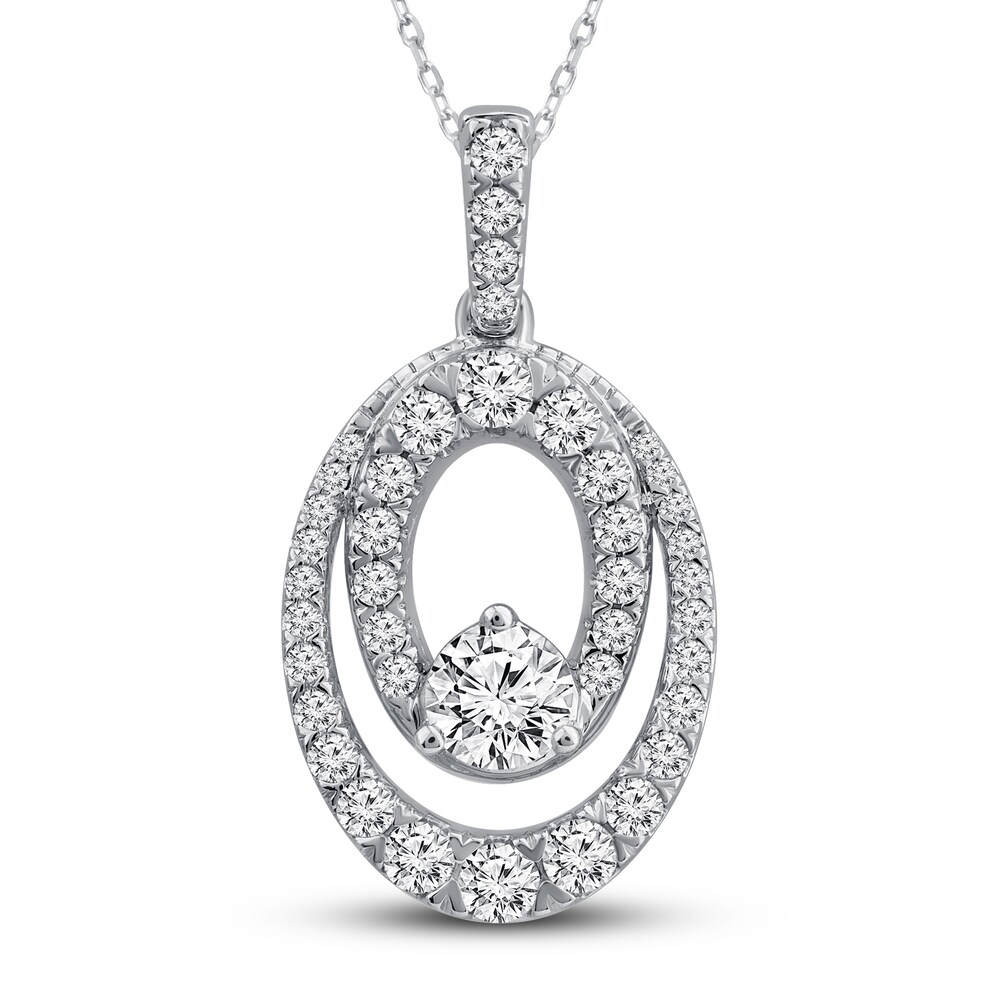 Closer Together Diamond Necklace 1 ct tw Round 14K White Gold 1tY33GnF Closer Together Diamond Necklace 1 ct tw Round 14K White Gold 1tY33GnF