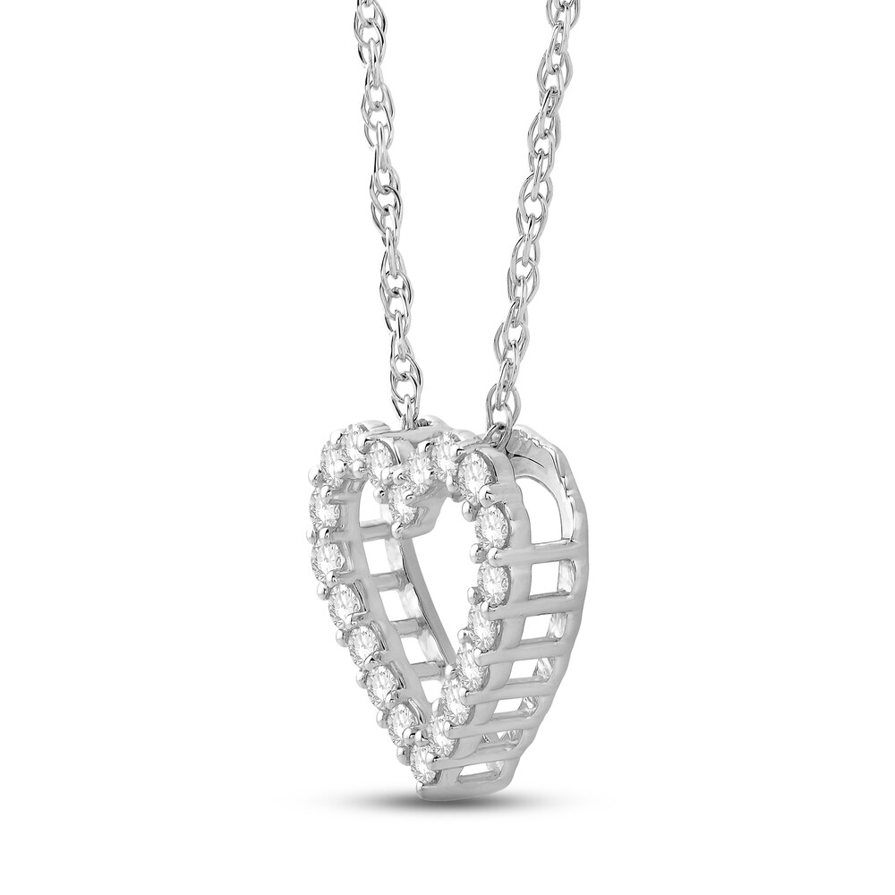 Diamond Heart Necklace 1/4 ct tw Round 10K White Gold 1vjokKGQ Diamond Heart Necklace 1/4 ct tw Round 10K White Gold 1vjokKGQ