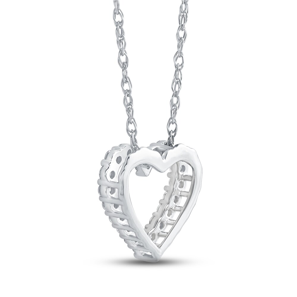 Diamond Heart Necklace 1/4 ct tw Round 10K White Gold 1vjokKGQ Diamond Heart Necklace 1/4 ct tw Round 10K White Gold 1vjokKGQ