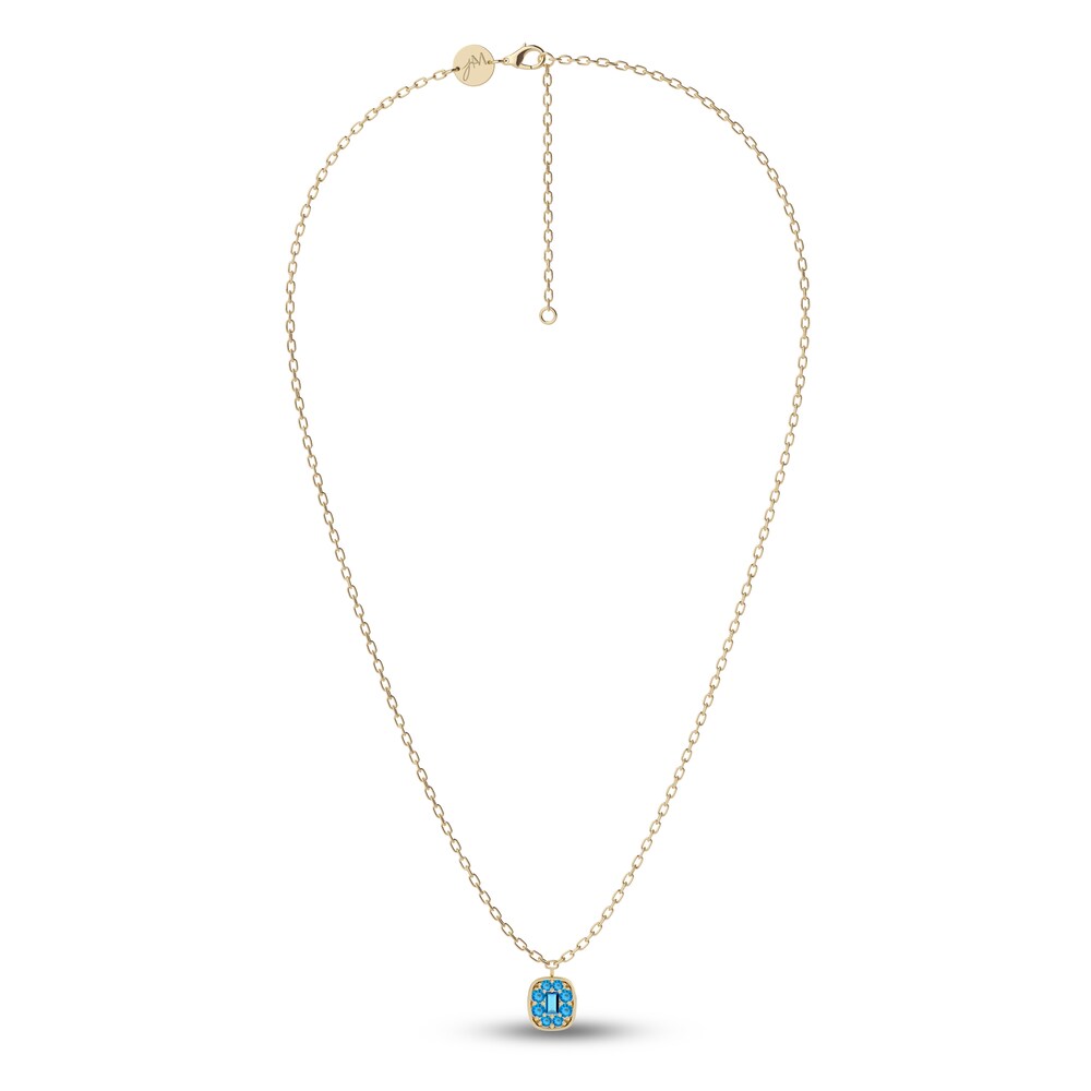 Juliette Maison Natural Blue Zircon Pendant Necklace 10K Yellow Gold 1zhur3I6 Juliette Maison Natural Blue Zircon Pendant Necklace 10K Yellow Gold 1zhur3I6