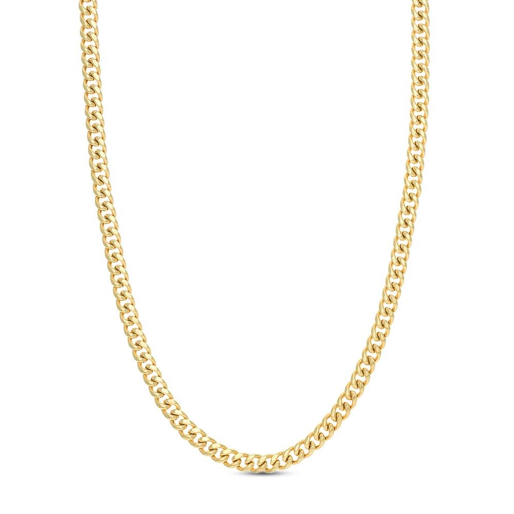 Men's Cuban Link Necklace 14K Yellow Gold 30" 29XCpofk