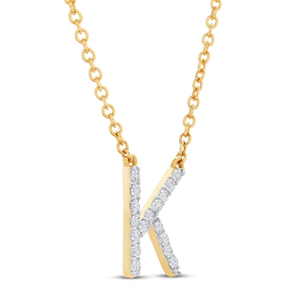 Diamond Letter K Necklace 1/10 ct tw Round 10K Yellow Gold 2Cqva3h8 Diamond Letter K Necklace 1/10 ct tw Round 10K Yellow Gold 2Cqva3h8