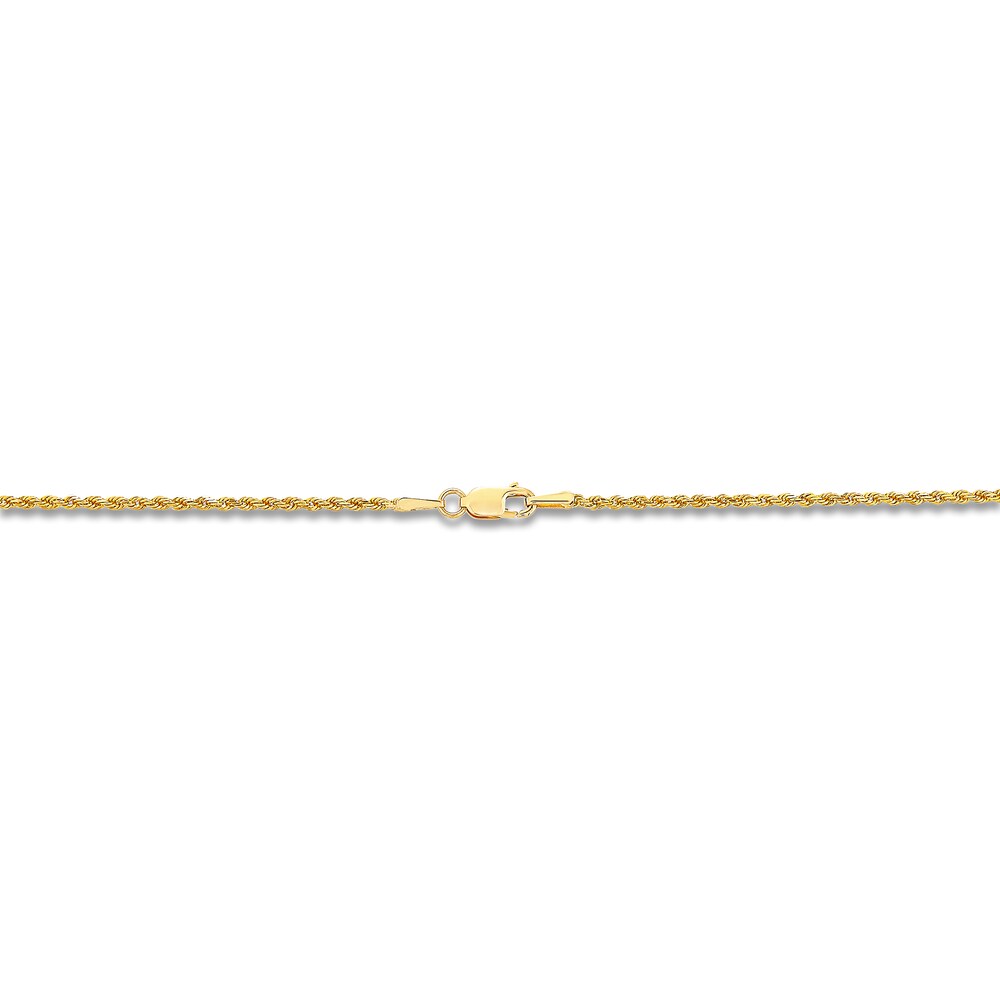 Solid Glitter Rope Necklace 14K Yellow Gold 16\" 1.6mm 2ScKd1MD