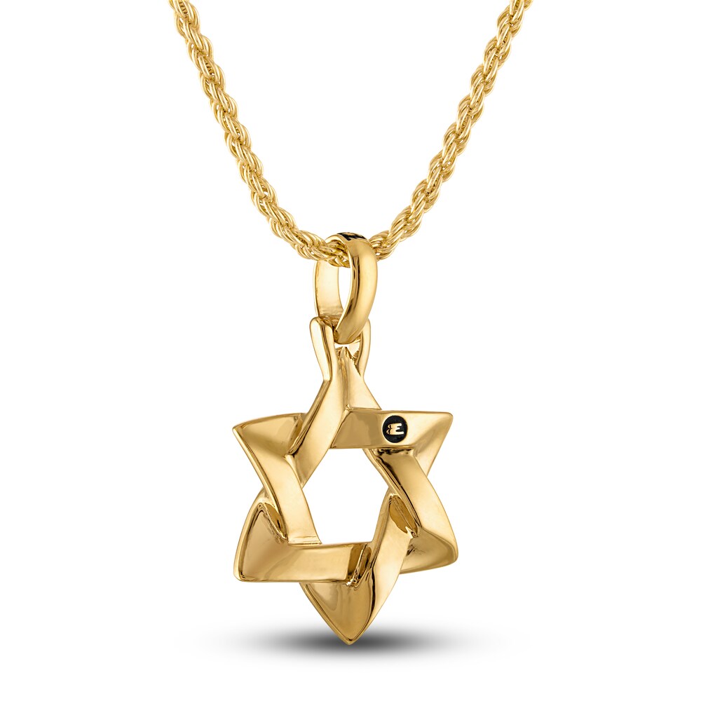 1933 by Esquire Men\'s Star of David Pendant Necklace 14K Yellow Gold-Plated Sterling Silver 22\" 2Ws1dKo5