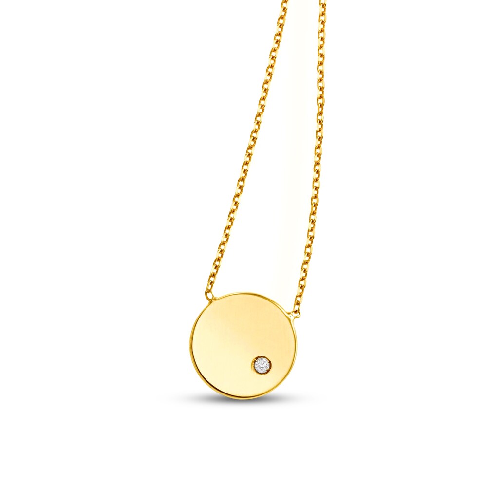 Round Pendant Necklace Diamond Accent 14K Yellow Gold 2eWF1RGX Round Pendant Necklace Diamond Accent 14K Yellow Gold 2eWF1RGX