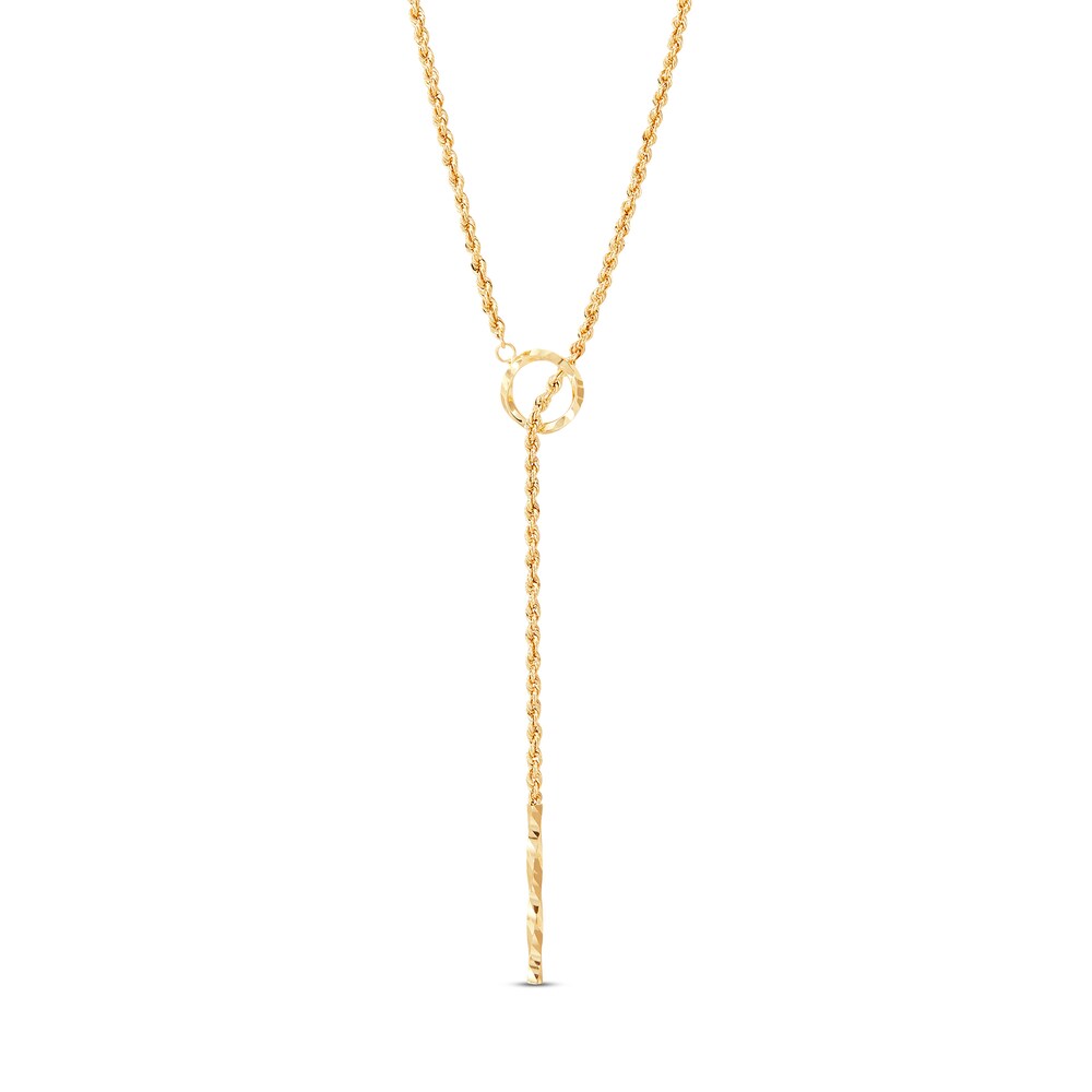 Lariat Rope Necklace 10K Yellow Gold 2fjYImJw