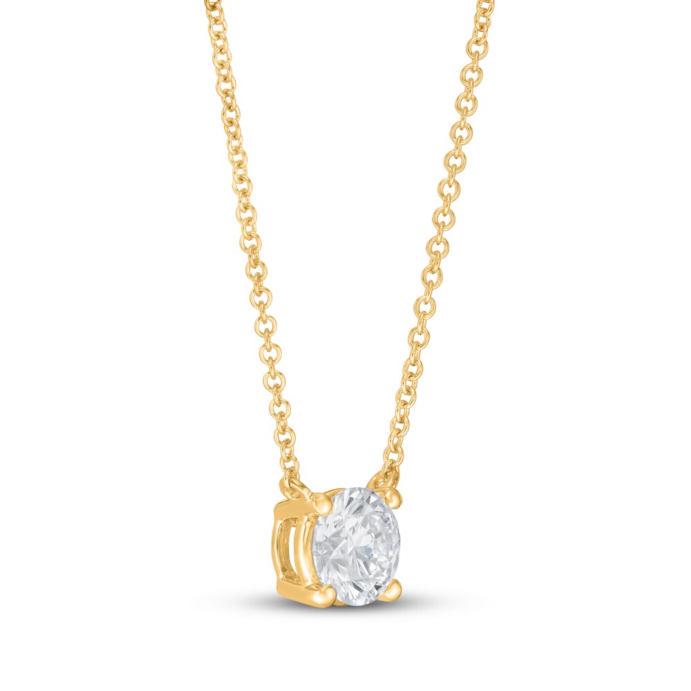 Lab-Created Diamond Solitaire Necklace 1 ct tw Round 14K Yellow Gold (SI2/F) 33zqjW5n Lab-Created Diamond Solitaire Necklace 1 ct tw Round 14K Yellow Gold (SI2/F) 33zqjW5n