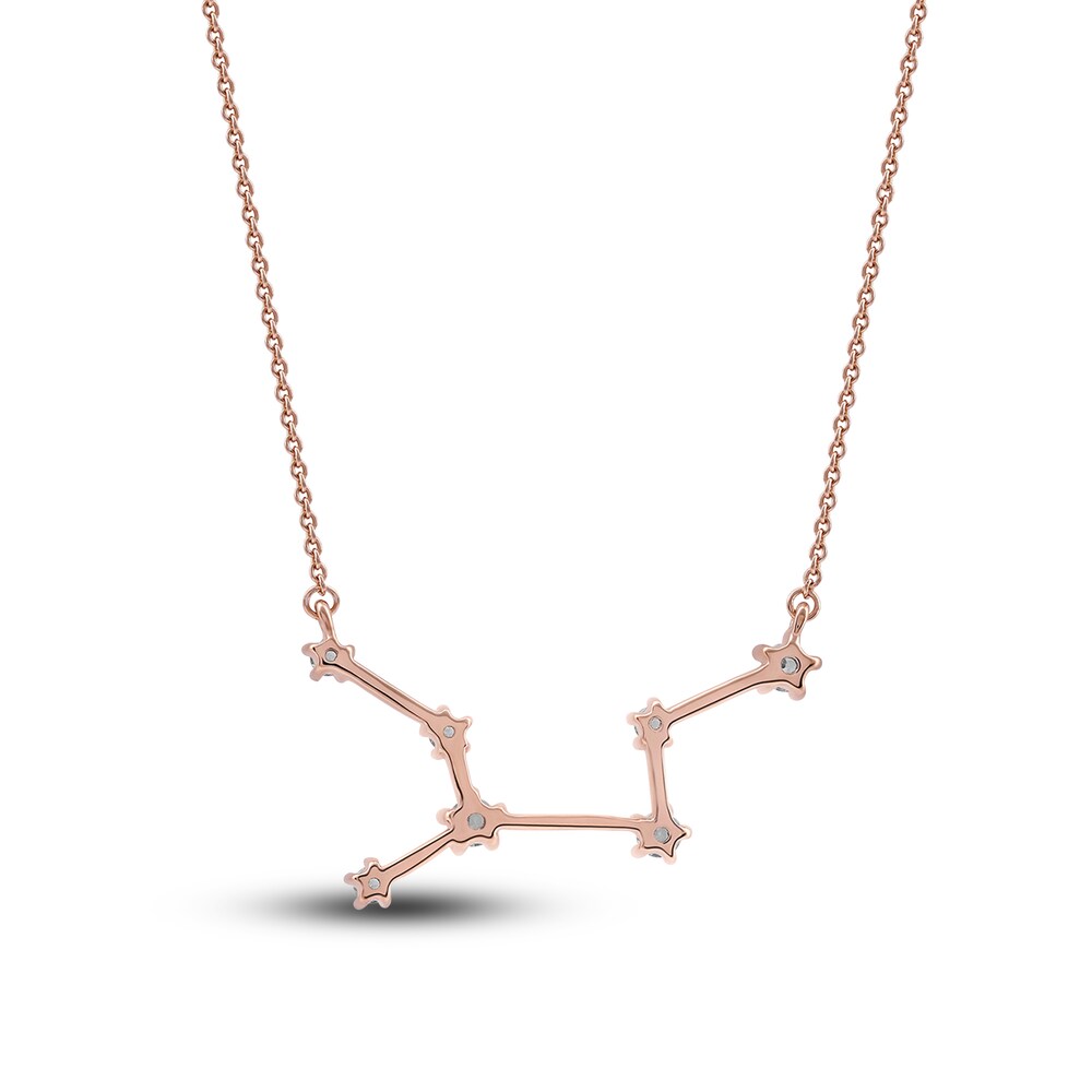 Diamond Virgo Constellation Pendant Necklace 1/6 ct tw Round 14K Rose Gold 3PA7M8HN Diamond Virgo Constellation Pendant Necklace 1/6 ct tw Round 14K Rose Gold 3PA7M8HN
