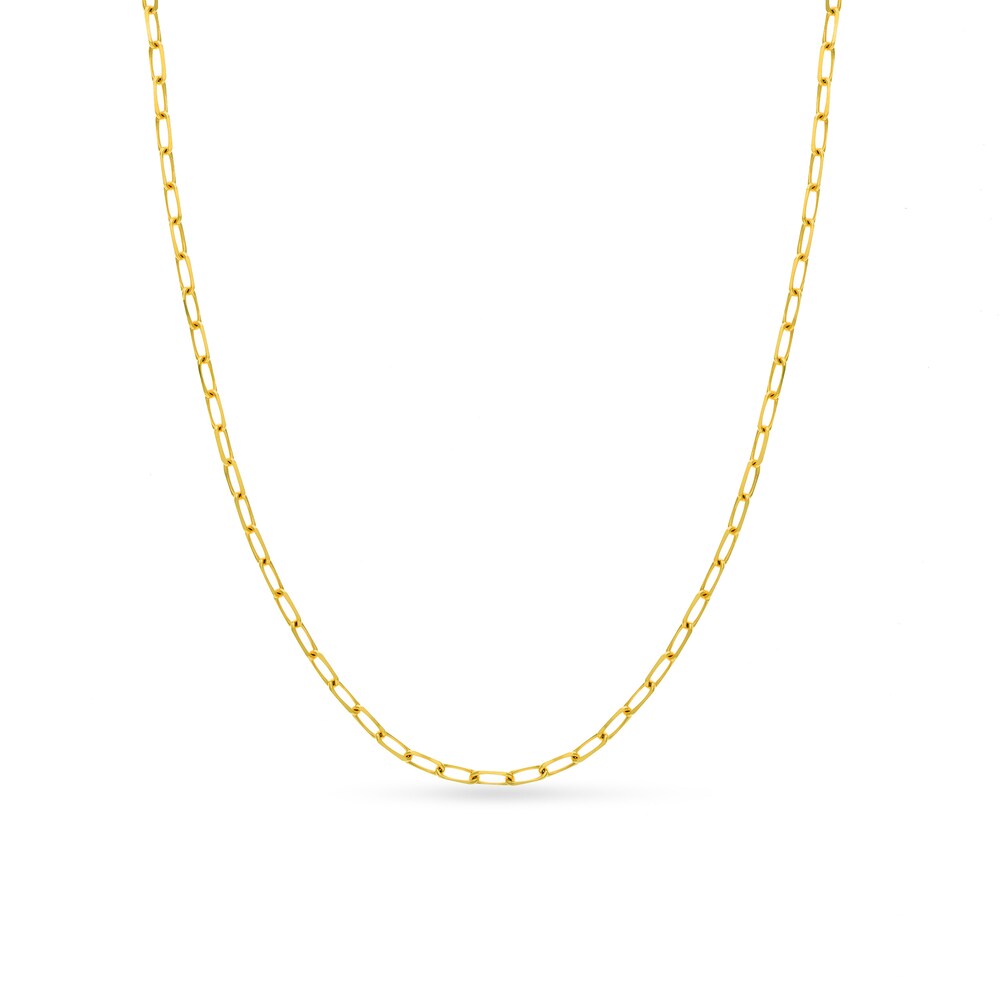 Paper Clip Chain Necklace 14K Yellow Gold 24" 3QPARKf6 Paper Clip Chain Necklace 14K Yellow Gold 24" 3QPARKf6