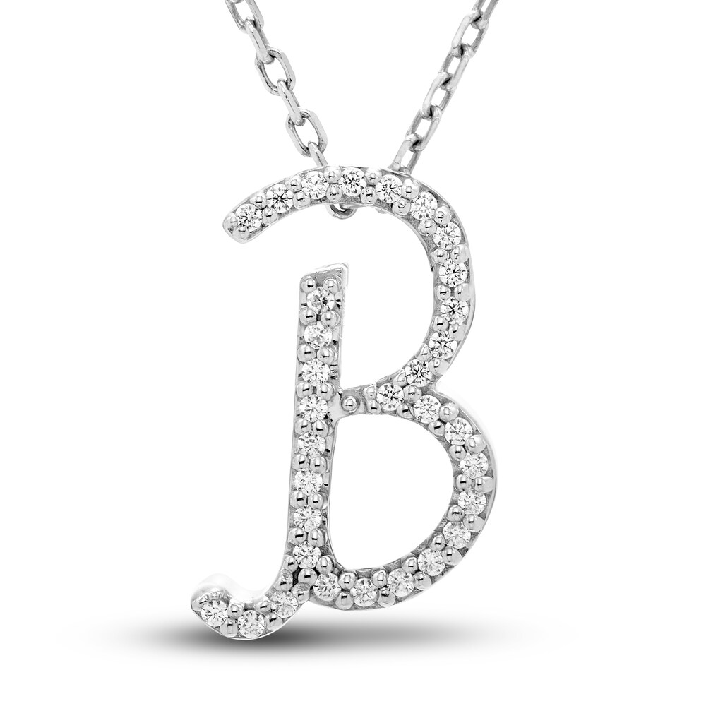 Diamond Letter B Pendant Necklace 1/10 ct tw Round 10K White Gold 3YdorMAh Diamond Letter B Pendant Necklace 1/10 ct tw Round 10K White Gold 3YdorMAh