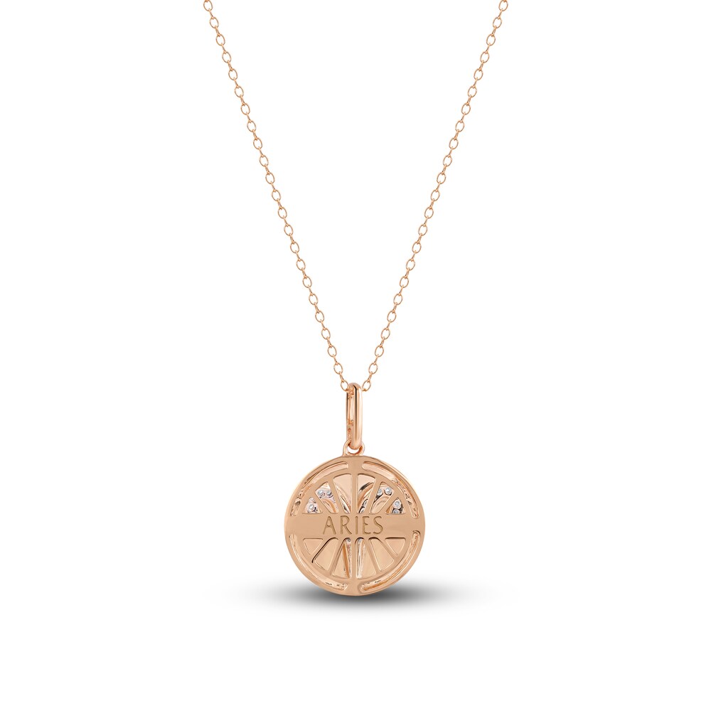 Diamond Aries Zodiac Pendant Necklace 1/10 ct tw Round 14K Rose Gold 3Z8pNB9O Diamond Aries Zodiac Pendant Necklace 1/10 ct tw Round 14K Rose Gold 3Z8pNB9O