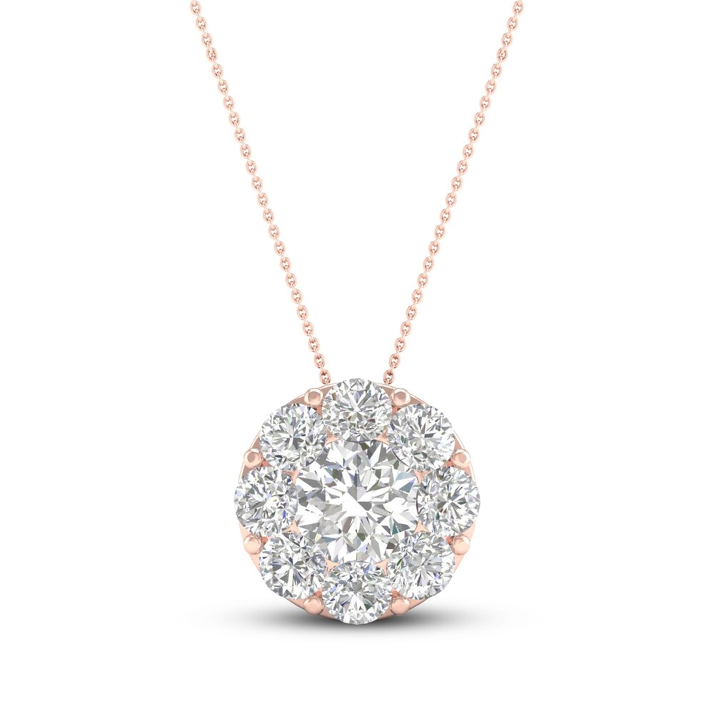 Diamond Pendant Necklace 1 ct tw Round 14K Rose Gold 3ljbStCL Diamond Pendant Necklace 1 ct tw Round 14K Rose Gold 3ljbStCL