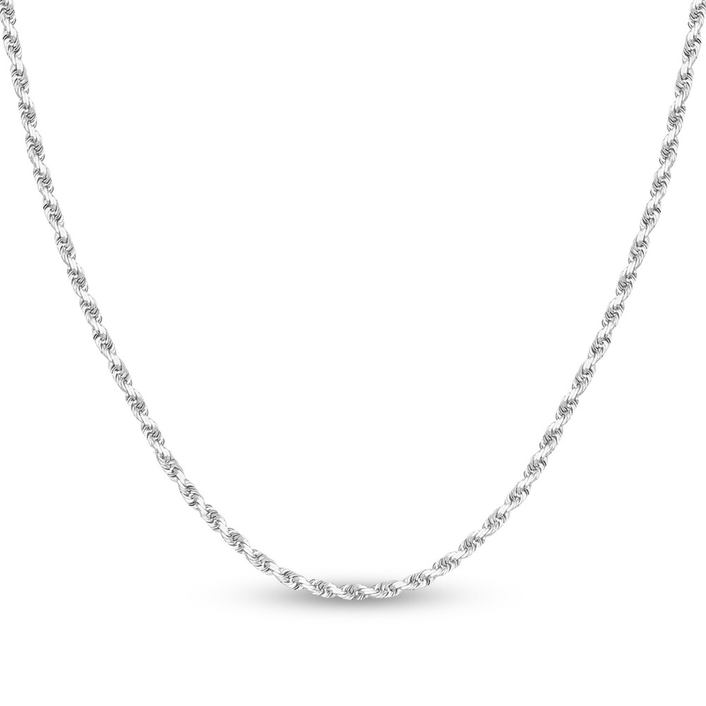Diamond-Cut Rope Chain Necklace 14K White Gold 22" 3vwl5qip Diamond-Cut Rope Chain Necklace 14K White Gold 22" 3vwl5qip