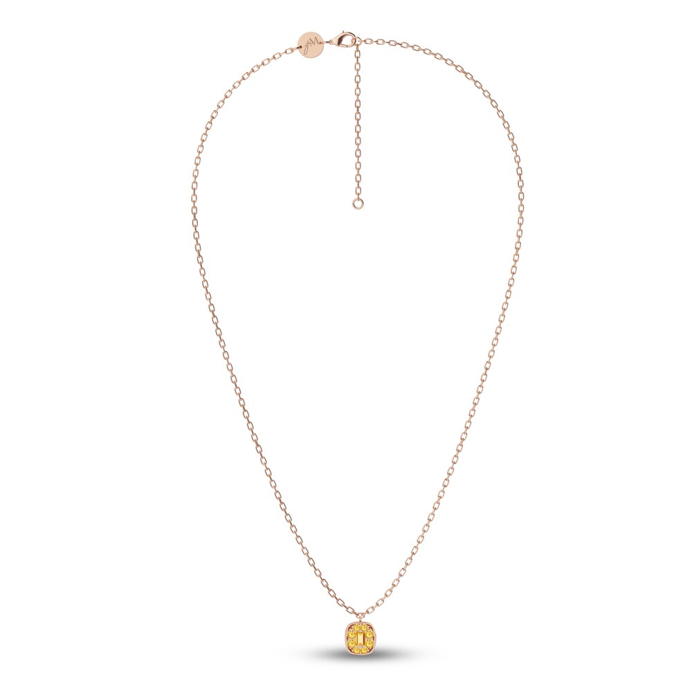 Juliette Maison Natural Citrine Pendant Necklace 10K Rose Gold 40sNcbc1 Juliette Maison Natural Citrine Pendant Necklace 10K Rose Gold 40sNcbc1
