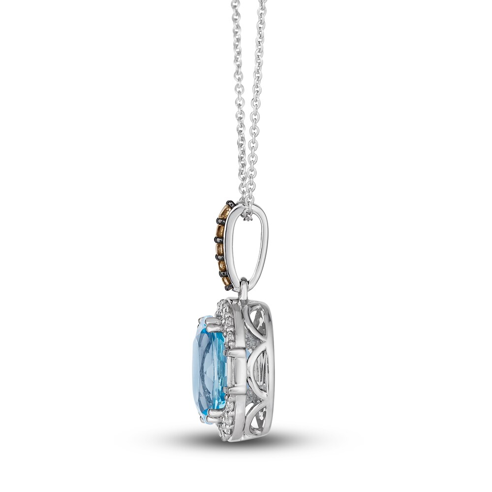Le Vian Natural Blue Topaz Pendant Necklace 1/3 ct tw Diamonds 14K Vanilla Gold 19\" 47xcw0AF Le Vian Natural Blue Topaz Pendant Necklace 1/3 ct tw Diamonds 14K Vanilla Gold 19\" 47xcw0AF