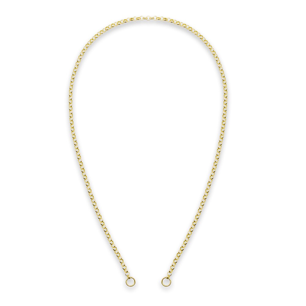 Hollow Rolo Chain Necklace 14K Yellow Gold 4BFa2Uul Hollow Rolo Chain Necklace 14K Yellow Gold 4BFa2Uul
