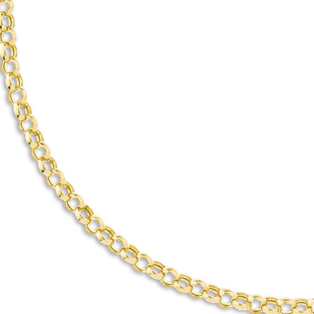 Hollow Rolo Chain Necklace 14K Yellow Gold 4BFa2Uul Hollow Rolo Chain Necklace 14K Yellow Gold 4BFa2Uul