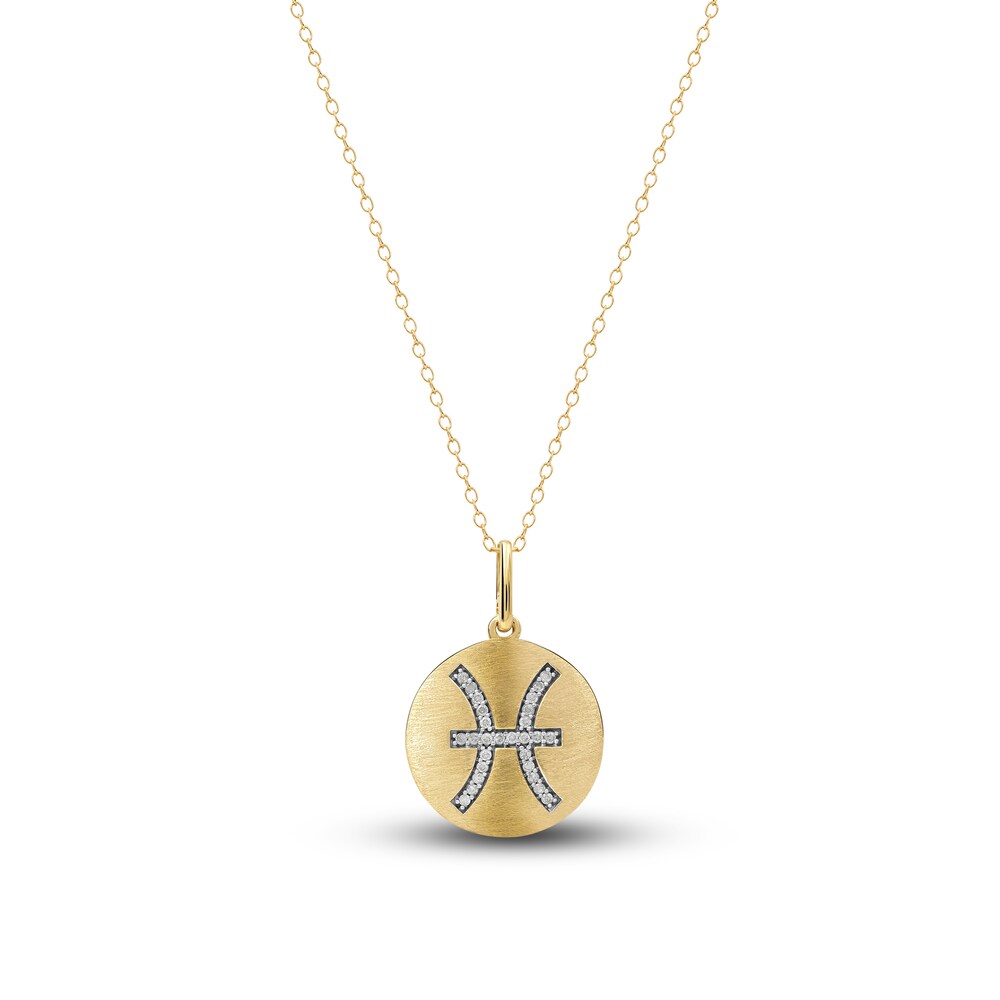 Diamond Pisces Zodiac Pendant Necklace 1/10 ct tw Round 14K Yellow Gold 4EvBEyFq Diamond Pisces Zodiac Pendant Necklace 1/10 ct tw Round 14K Yellow Gold 4EvBEyFq