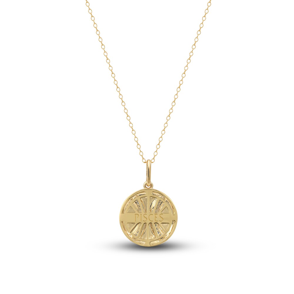 Diamond Pisces Zodiac Pendant Necklace 1/10 ct tw Round 14K Yellow Gold 4EvBEyFq Diamond Pisces Zodiac Pendant Necklace 1/10 ct tw Round 14K Yellow Gold 4EvBEyFq