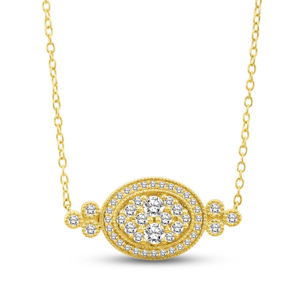 Diamond Pendant Necklace 5/8 ct tw Round 14K Yellow Gold 4GAukXKG
