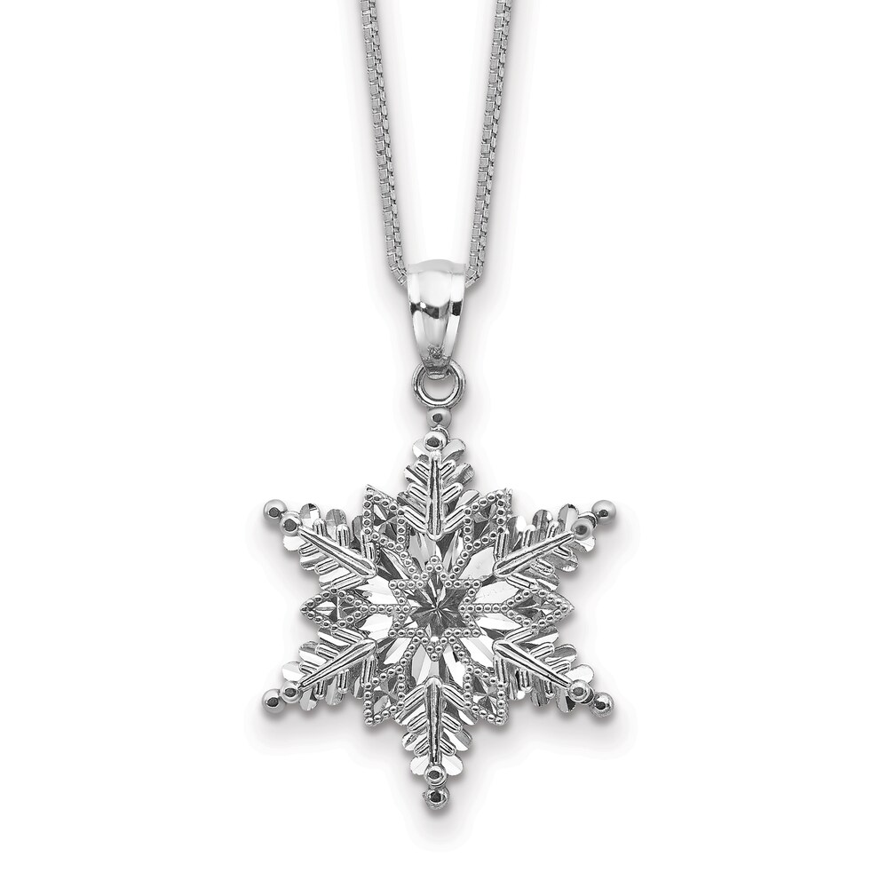 Snowflake Necklace 14K White Gold 18" 4ZCurrc7 Snowflake Necklace 14K White Gold 18" 4ZCurrc7
