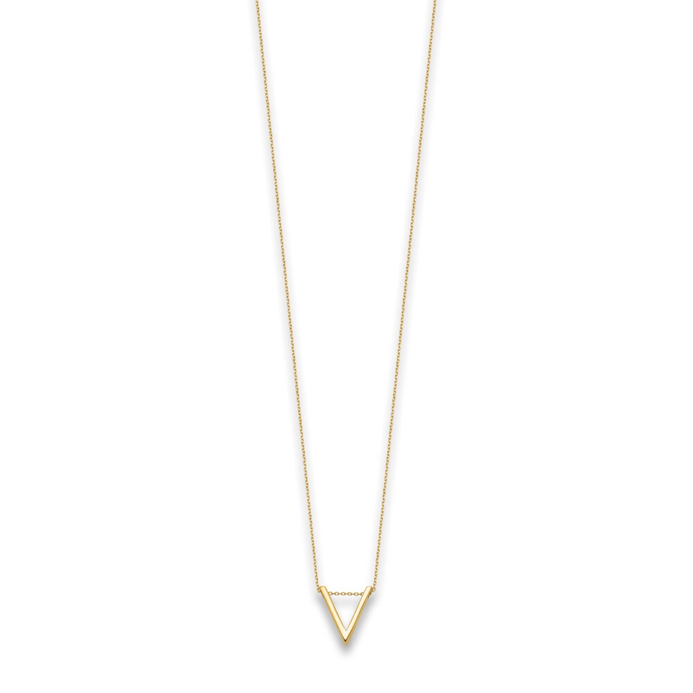 High-Polish V Necklace 14K Yellow Gold 17\" 4eDG3bTG High-Polish V Necklace 14K Yellow Gold 17\" 4eDG3bTG