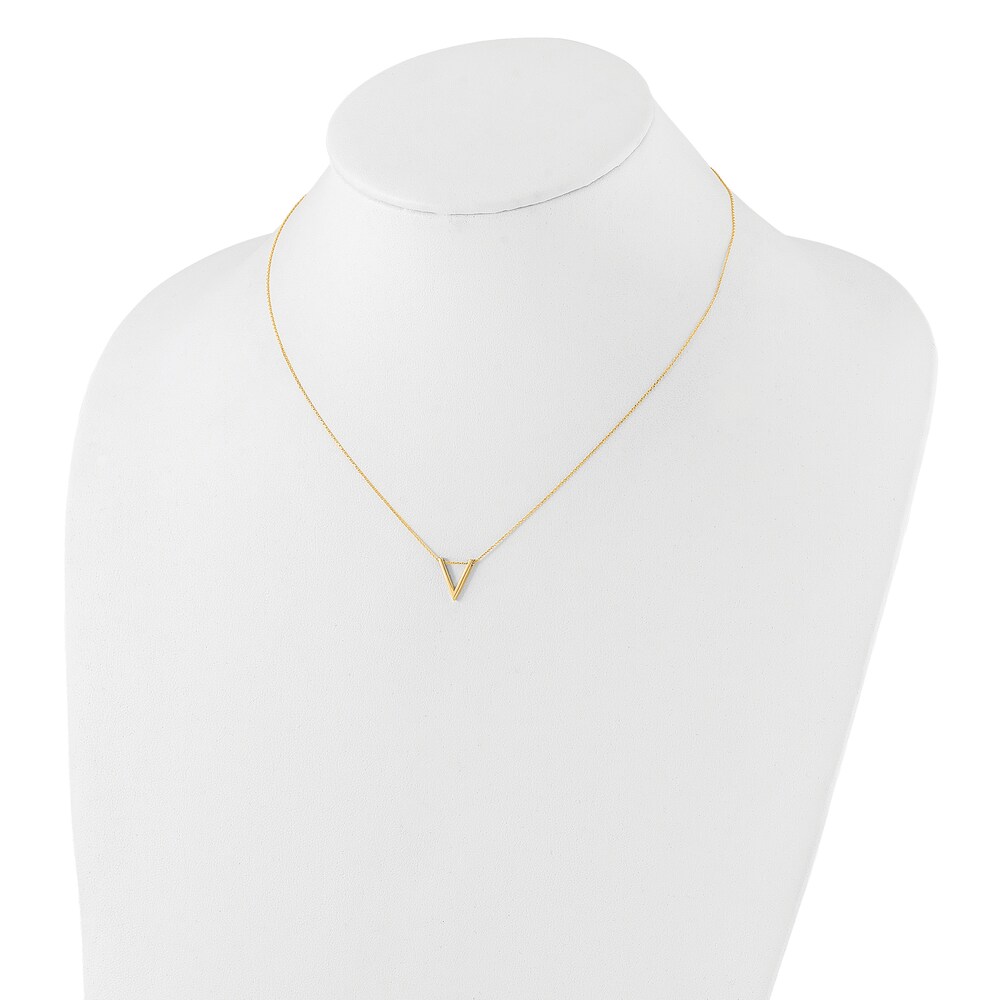 High-Polish V Necklace 14K Yellow Gold 17\" 4eDG3bTG High-Polish V Necklace 14K Yellow Gold 17\" 4eDG3bTG