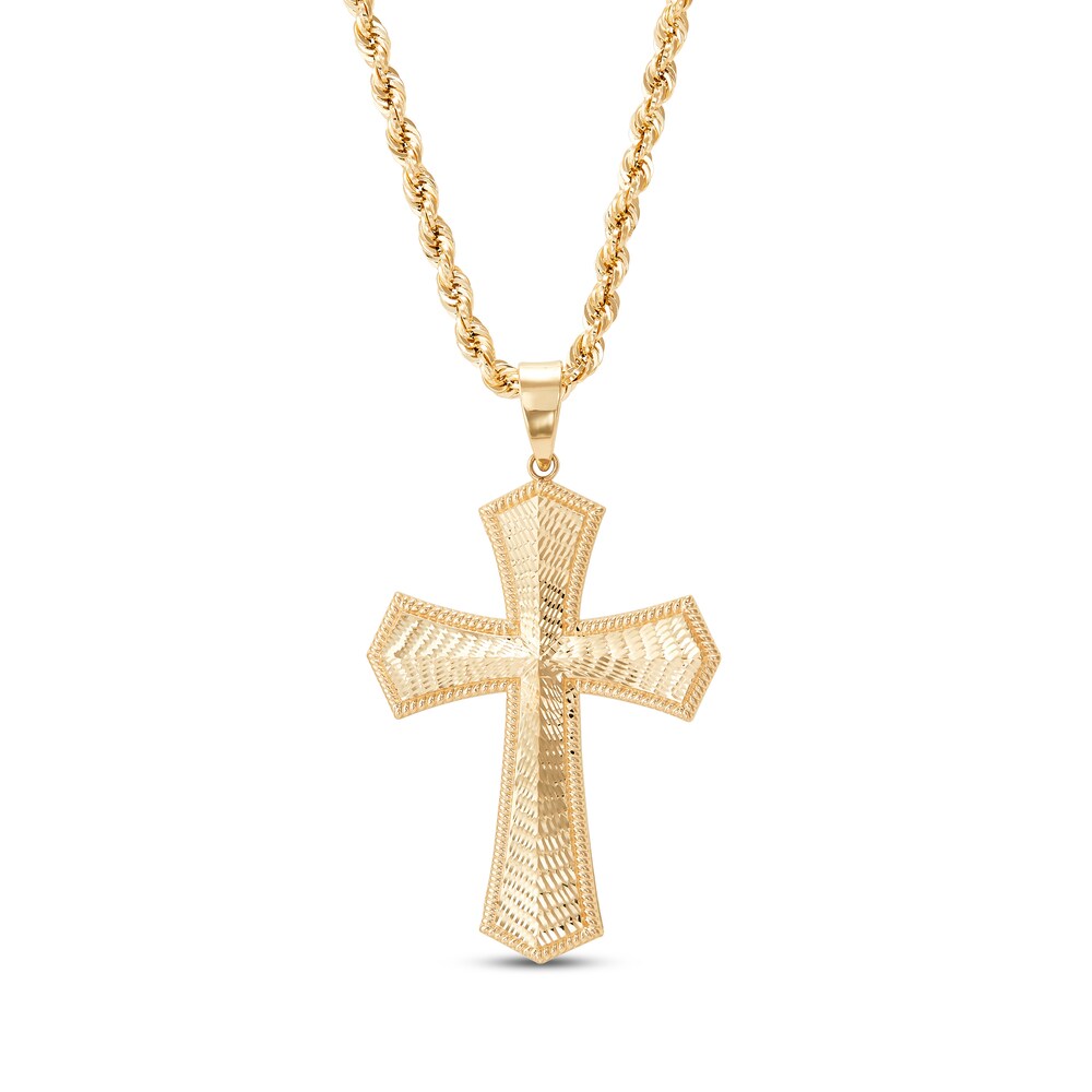 Cross Rope Chain Necklace 10K Yellow Gold 4lpsi22u Cross Rope Chain Necklace 10K Yellow Gold 4lpsi22u