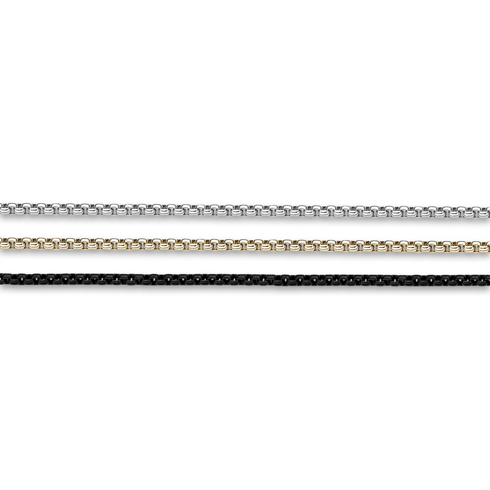 Men\'s Box Chain Necklace Set Ion-Plated Stainless Steel 22\" 4rg3uLOW