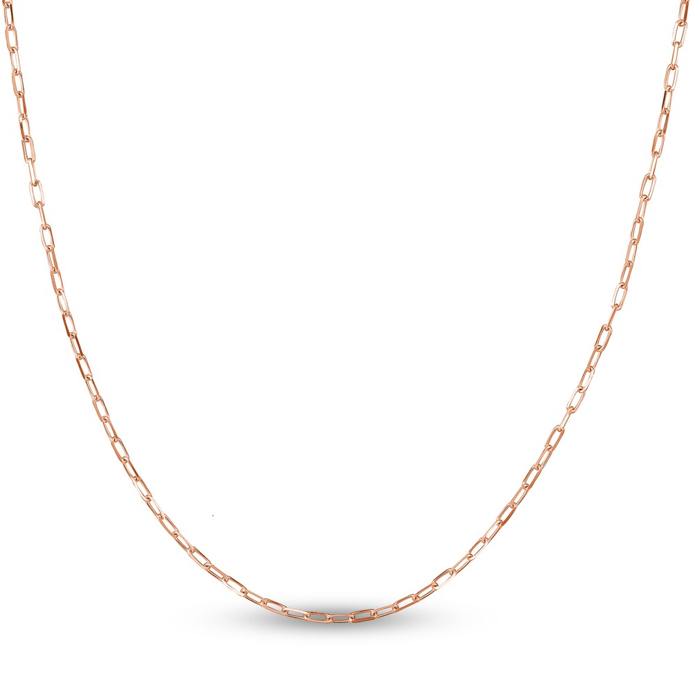 Paper Clip Chain Necklace 14K Rose Gold 18\" 4scLPDfS Paper Clip Chain Necklace 14K Rose Gold 18\" 4scLPDfS