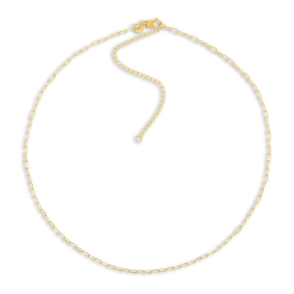 Diamond-Cut Forzatina Chain Choker 14K Yellow Gold 13" Adj. 522f39in Diamond-Cut Forzatina Chain Choker 14K Yellow Gold 13" Adj. 522f39in