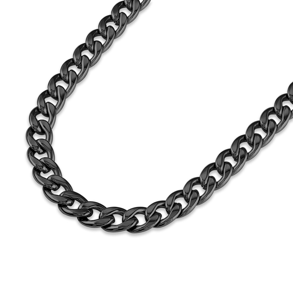 Curb Chain Necklace Black Ion-Plated Stainless Steel 5HqGQLry Curb Chain Necklace Black Ion-Plated Stainless Steel 5HqGQLry