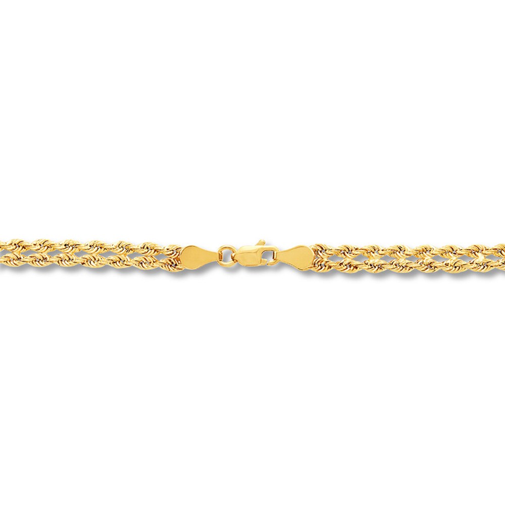Double Rope Chain Necklace 10K Yellow Gold 18\" 5N47oXIH Double Rope Chain Necklace 10K Yellow Gold 18\" 5N47oXIH