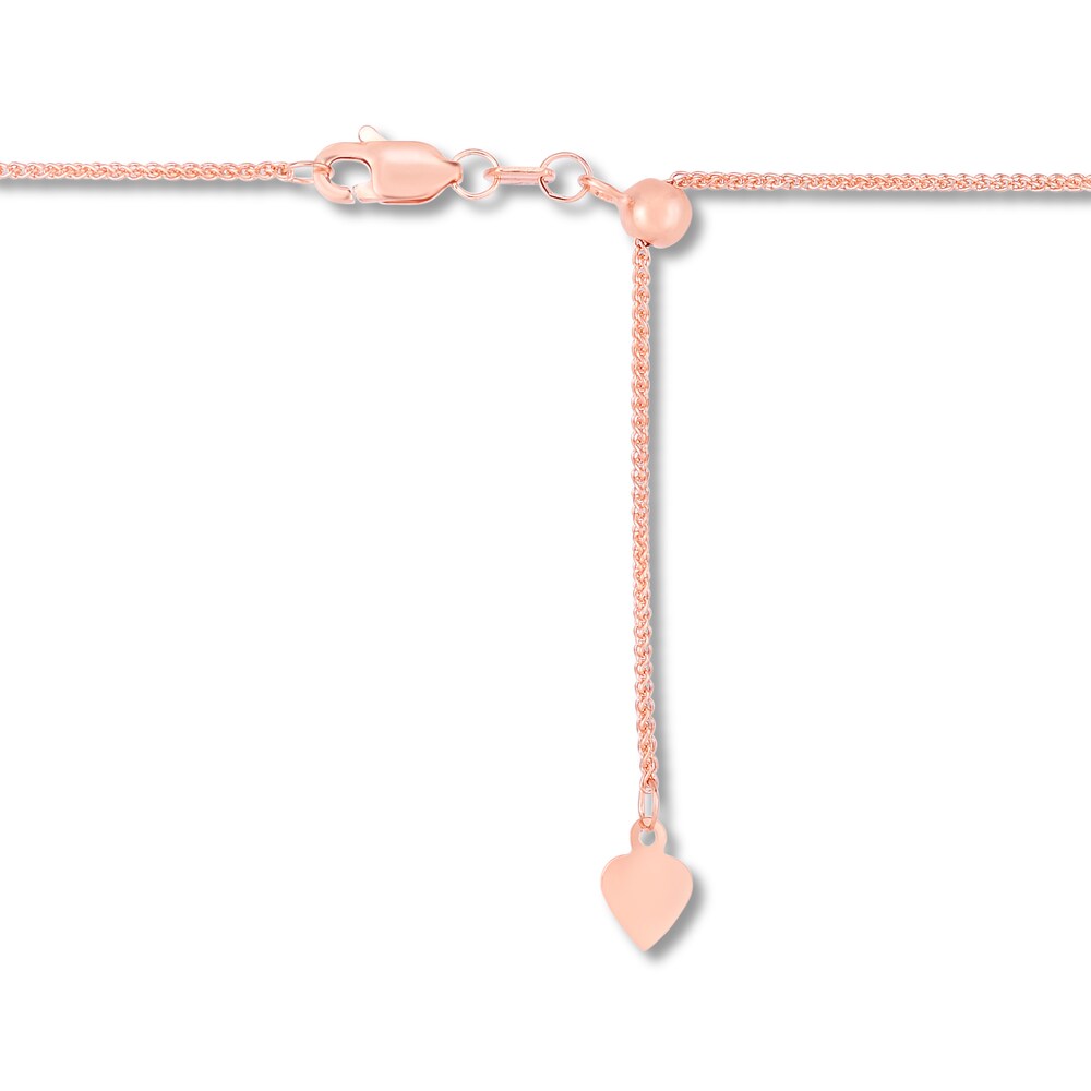 Round Wheat Chain Necklace 14K Rose Gold 22\" Adjustable 5OGfa1cP Round Wheat Chain Necklace 14K Rose Gold 22\" Adjustable 5OGfa1cP