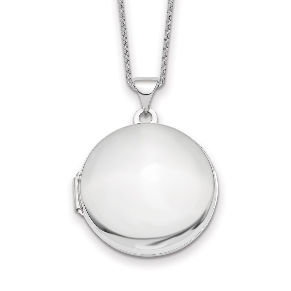 Domed Locket Necklace 14K White Gold 18" 5UfjBlcc Domed Locket Necklace 14K White Gold 18" 5UfjBlcc