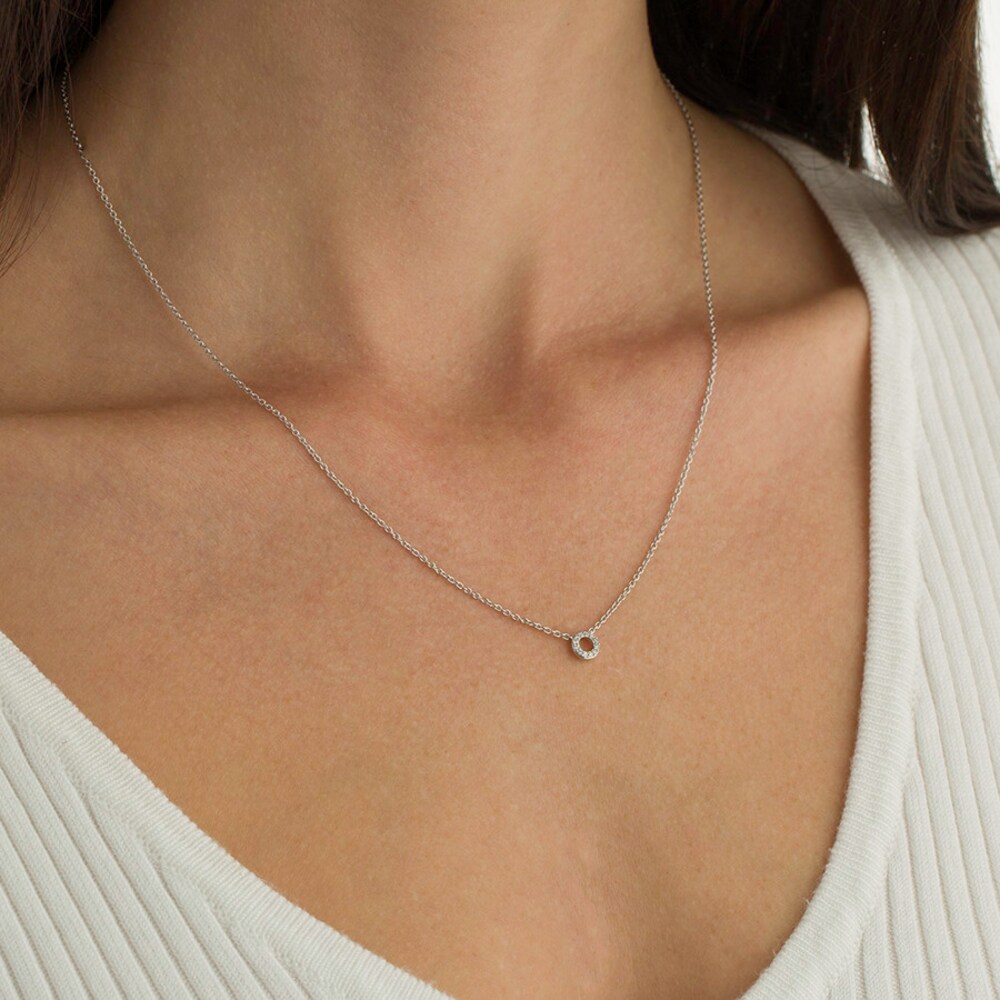 Diamond Circle Necklace 1/20 ct tw Sterling Silver 16 Adj\" 5VeLOAsI Diamond Circle Necklace 1/20 ct tw Sterling Silver 16 Adj\" 5VeLOAsI