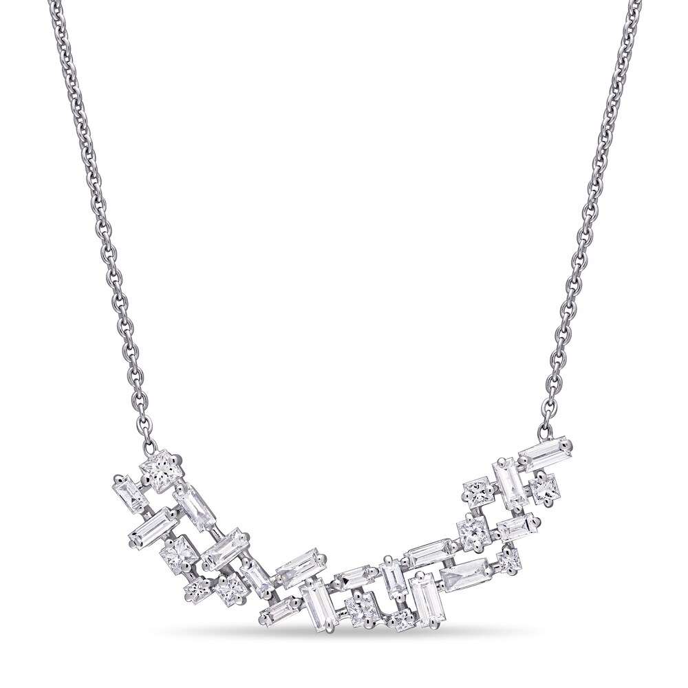 Diamond Bar Necklace 7/8 ct tw Baguette/Princess 10K White Gold 16.5" 5fpQpPRA Diamond Bar Necklace 7/8 ct tw Baguette/Princess 10K White Gold 16.5" 5fpQpPRA
