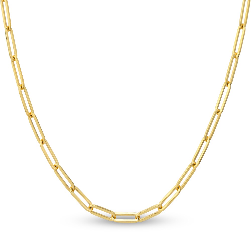 Paper Clip Chain Necklace 14K Yellow Gold 30" 5nX8e96S Paper Clip Chain Necklace 14K Yellow Gold 30" 5nX8e96S