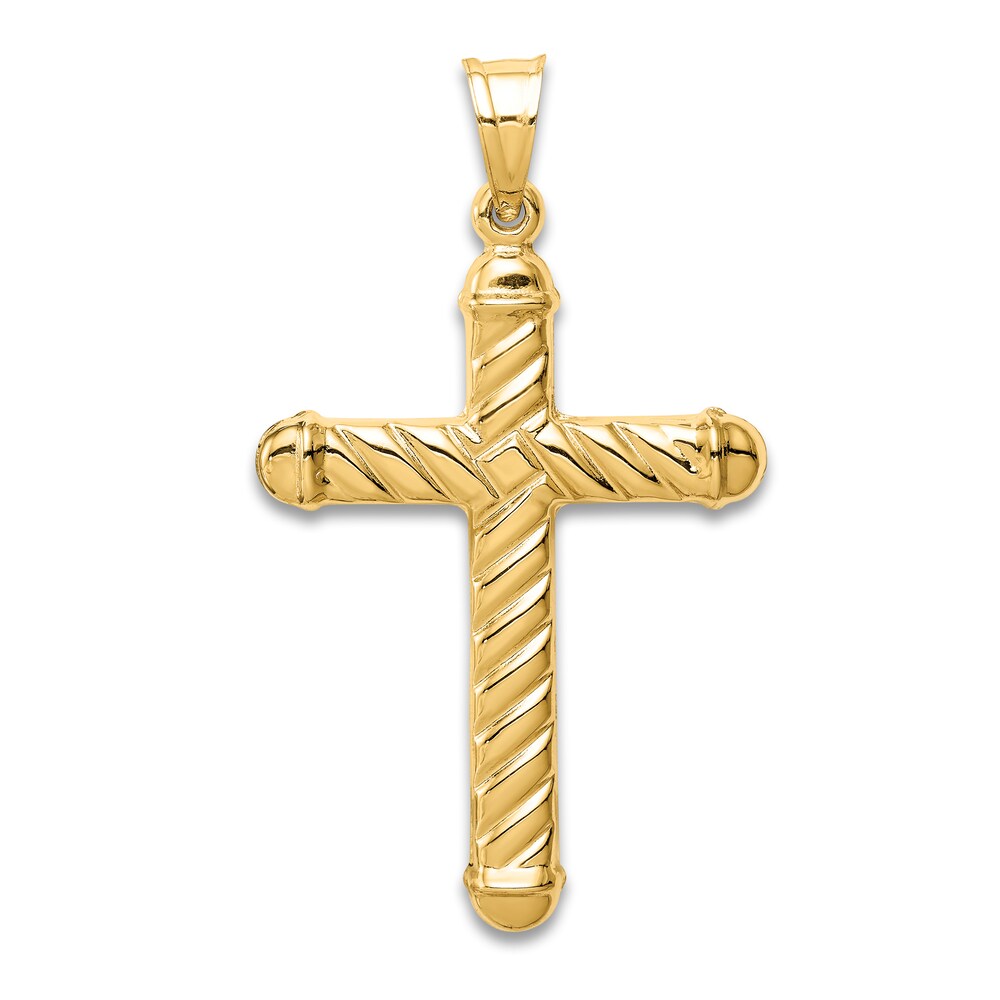 Cross Pendant Necklace 14K Yellow Gold 18\" 5neanthl