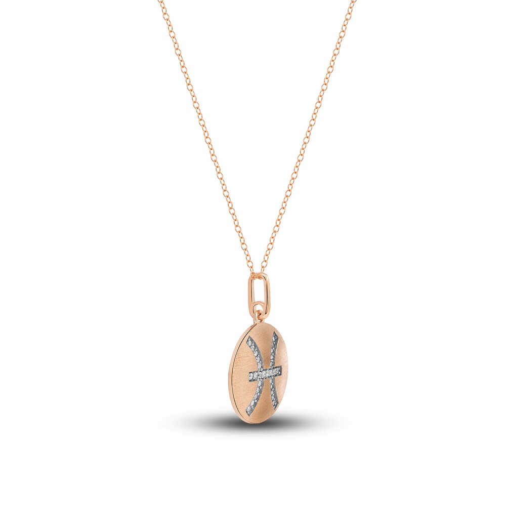 Diamond Pisces Zodiac Pendant Necklace 1/10 ct tw Round 14K Rose Gold 5uluEB6I Diamond Pisces Zodiac Pendant Necklace 1/10 ct tw Round 14K Rose Gold 5uluEB6I