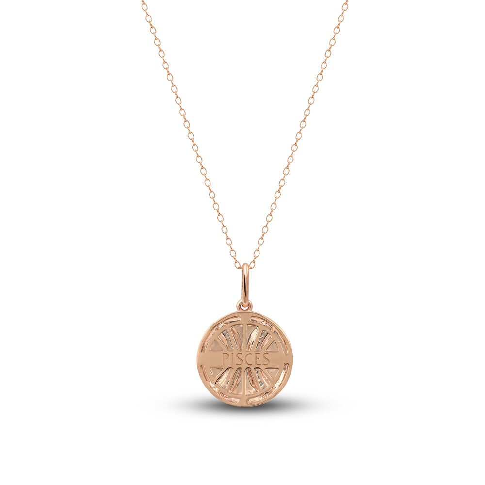 Diamond Pisces Zodiac Pendant Necklace 1/10 ct tw Round 14K Rose Gold 5uluEB6I Diamond Pisces Zodiac Pendant Necklace 1/10 ct tw Round 14K Rose Gold 5uluEB6I
