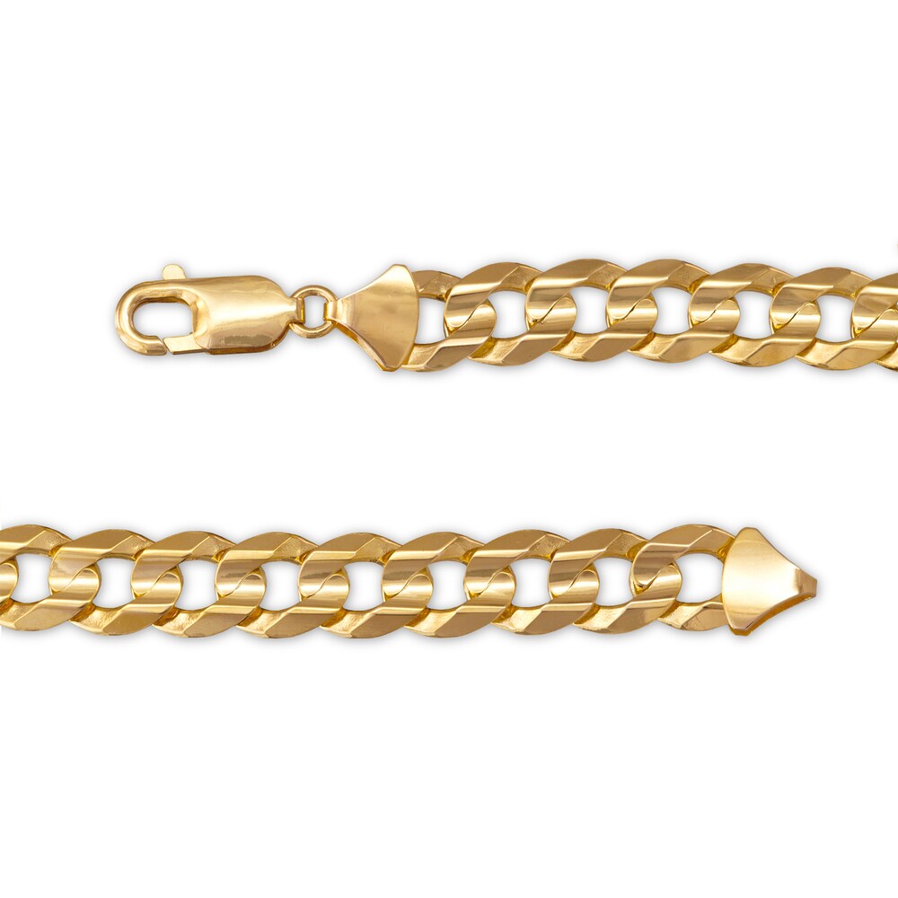 Flatwire Curb Link Necklace 10K Yellow Gold 5zrTNslb
