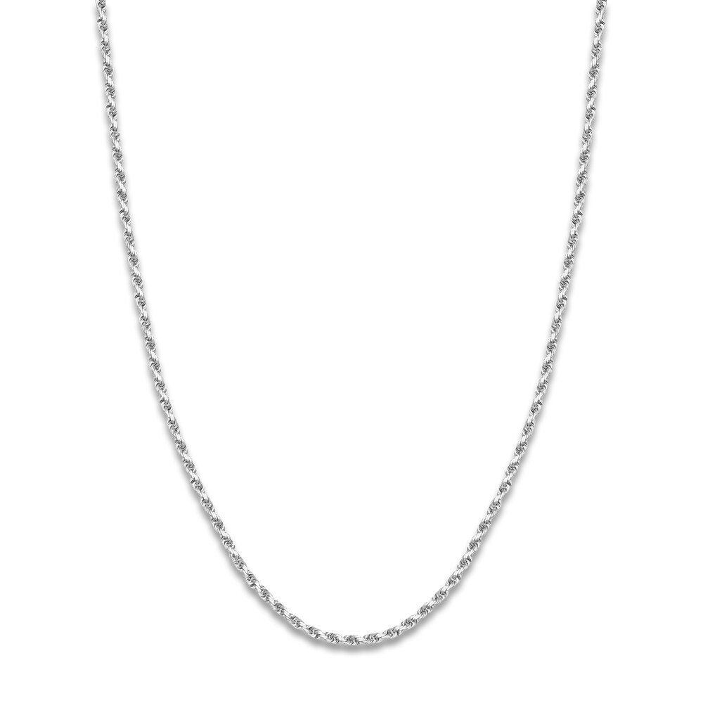 22" Textured Rope Chain 14K White Gold Appx. 3mm 608hIRSe 22" Textured Rope Chain 14K White Gold Appx. 3mm 608hIRSe