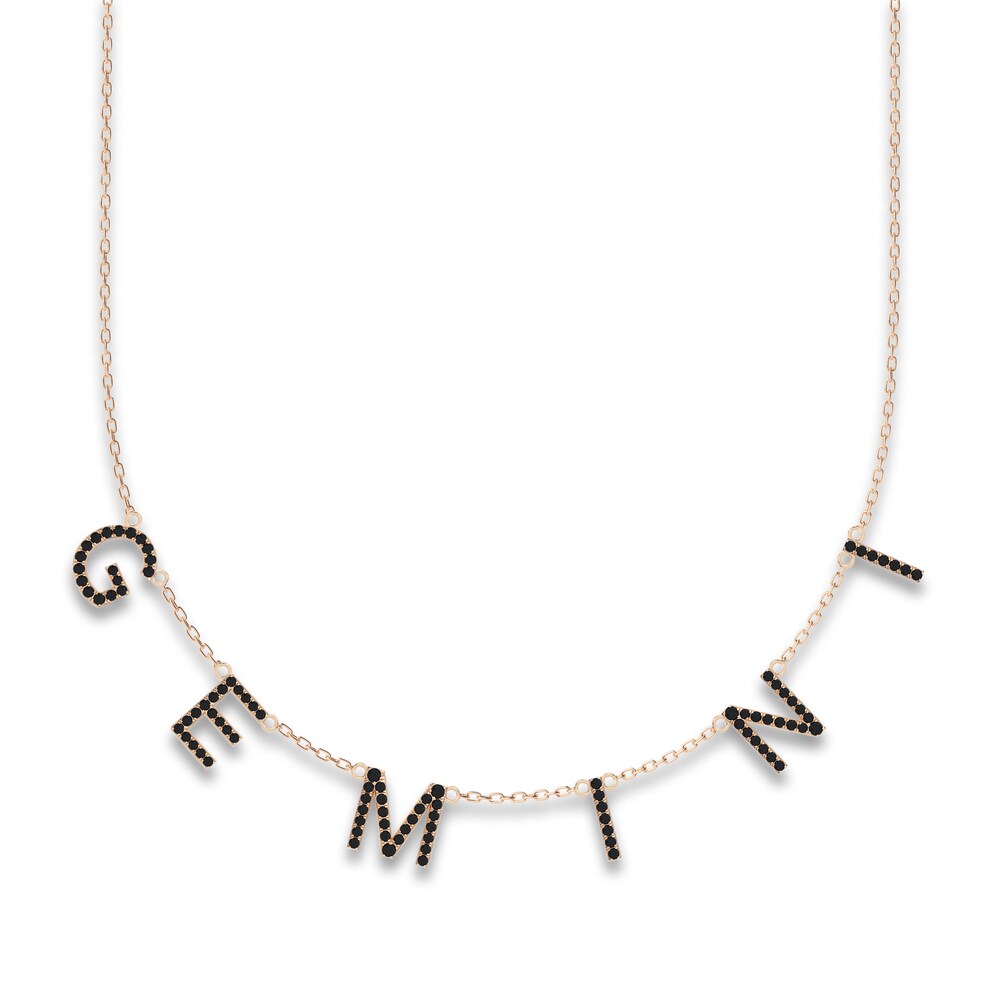 Juliette Maison Black Diamond Station Name Necklace 1-5/8 ct tw Round 10K Rose Gold 60rMThCW Juliette Maison Black Diamond Station Name Necklace 1-5/8 ct tw Round 10K Rose Gold 60rMThCW