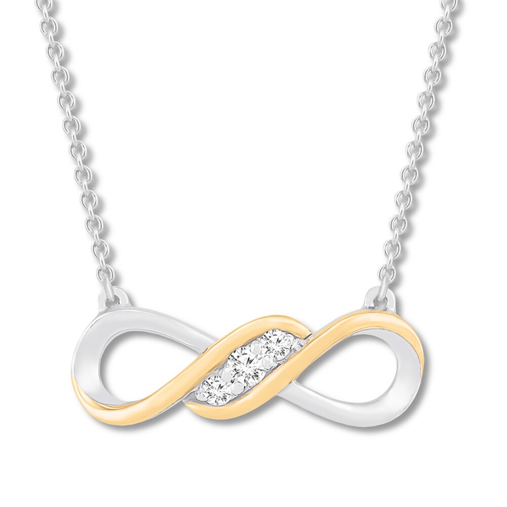 Diamond Infinity Necklace 1/10 ct tw Sterling Silver/10K Gold 6EENhkCj Diamond Infinity Necklace 1/10 ct tw Sterling Silver/10K Gold 6EENhkCj