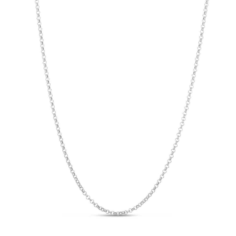 Rolo Chain Necklace 14K White Gold 16" 6IiuLMPi