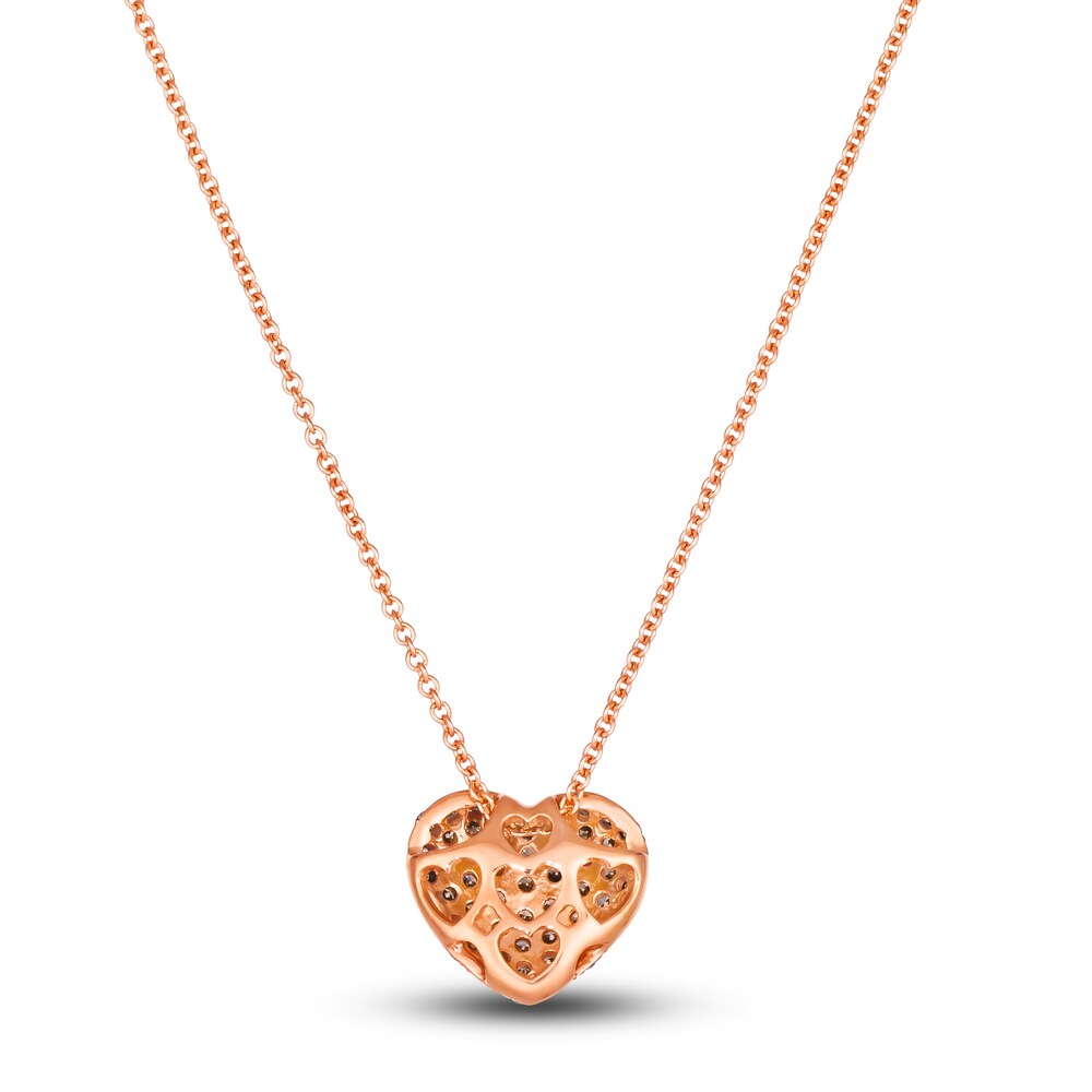 Le Vian Diamond Heart Pendant Necklace 1/2 ct tw Round 14K Strawberry Gold 19\" 6YGVQGEQ Le Vian Diamond Heart Pendant Necklace 1/2 ct tw Round 14K Strawberry Gold 19\" 6YGVQGEQ